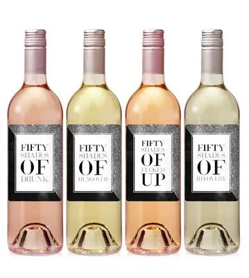 50 Shades Drunk Wine Label Set iCustomLabel