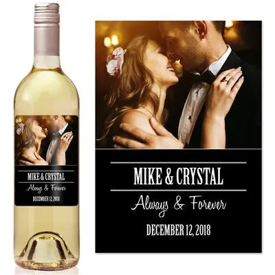 Always And Forever Wedding Wine Label iCustomLabel