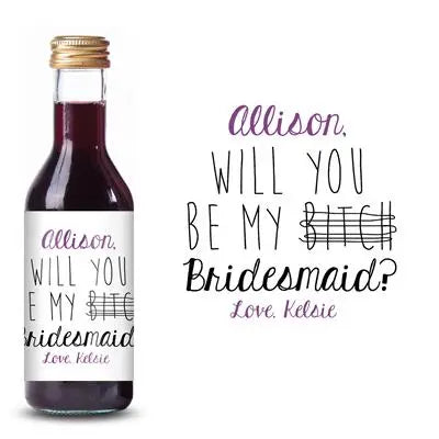 Be My Bitch Mini Wine Label iCustomLabel