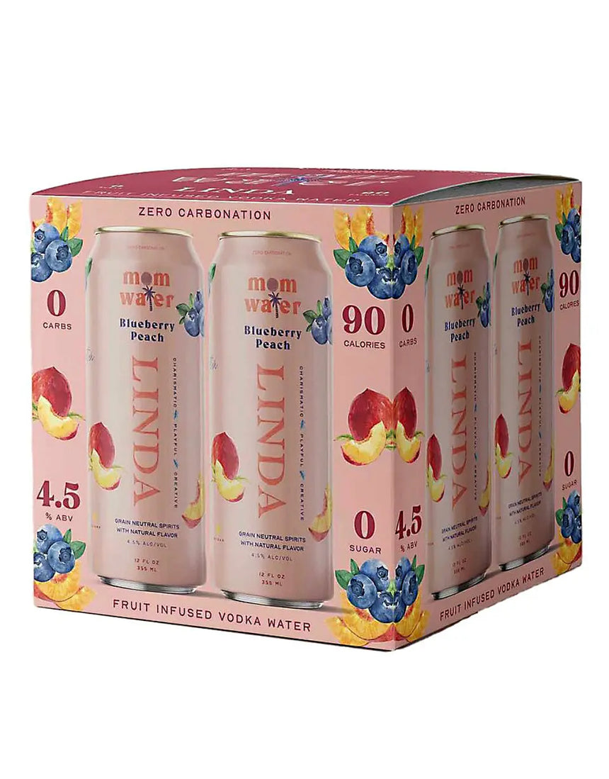 Mom Water Linda - Blueberry Peach 4-Pack