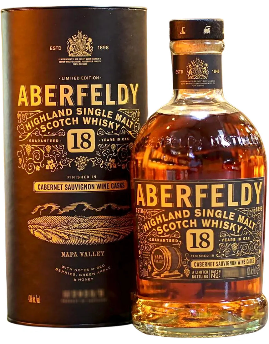 Aberfeldy 18 Year Whisky Napa Valley Wine Finish Aberfeldy