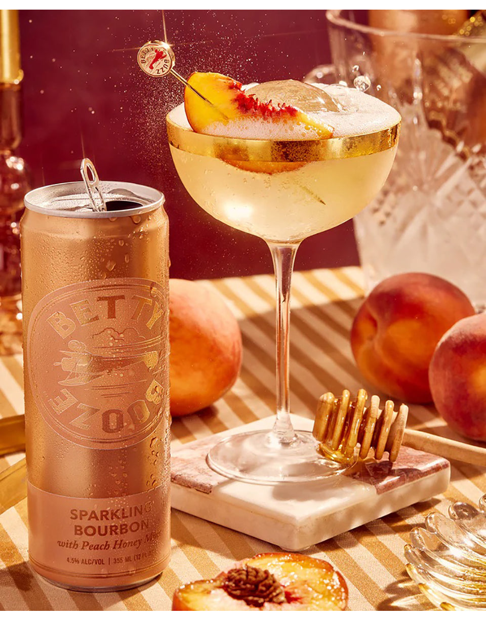 New Betty Booze Sparkling Bourbon with Peach Honey Mint 4-Pack Can's
