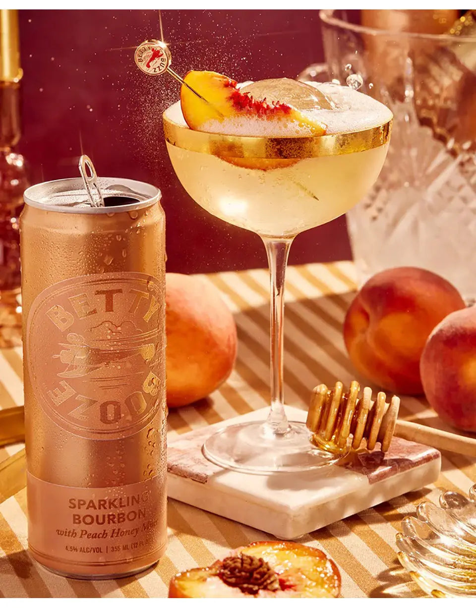 New Betty Booze Sparkling Bourbon with Peach Honey Mint 4-Pack Can's