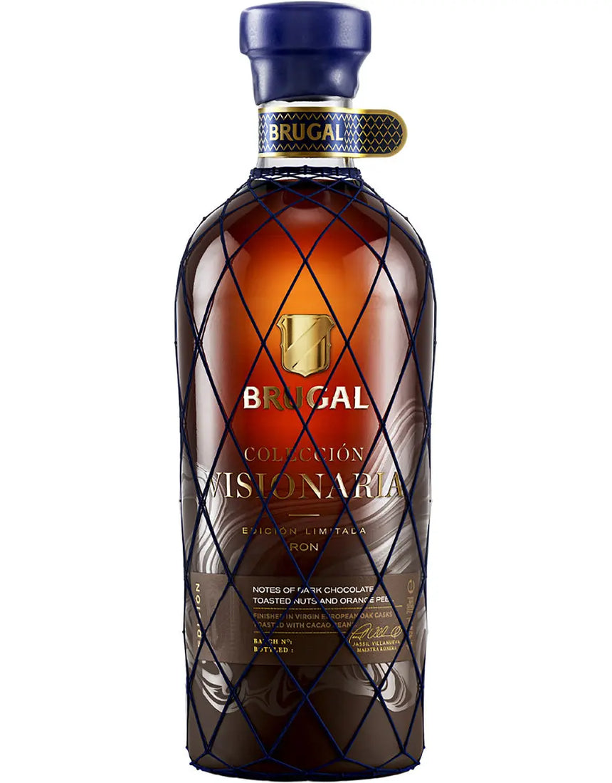 Brugal Collection Visionaria rum bottle on a white background