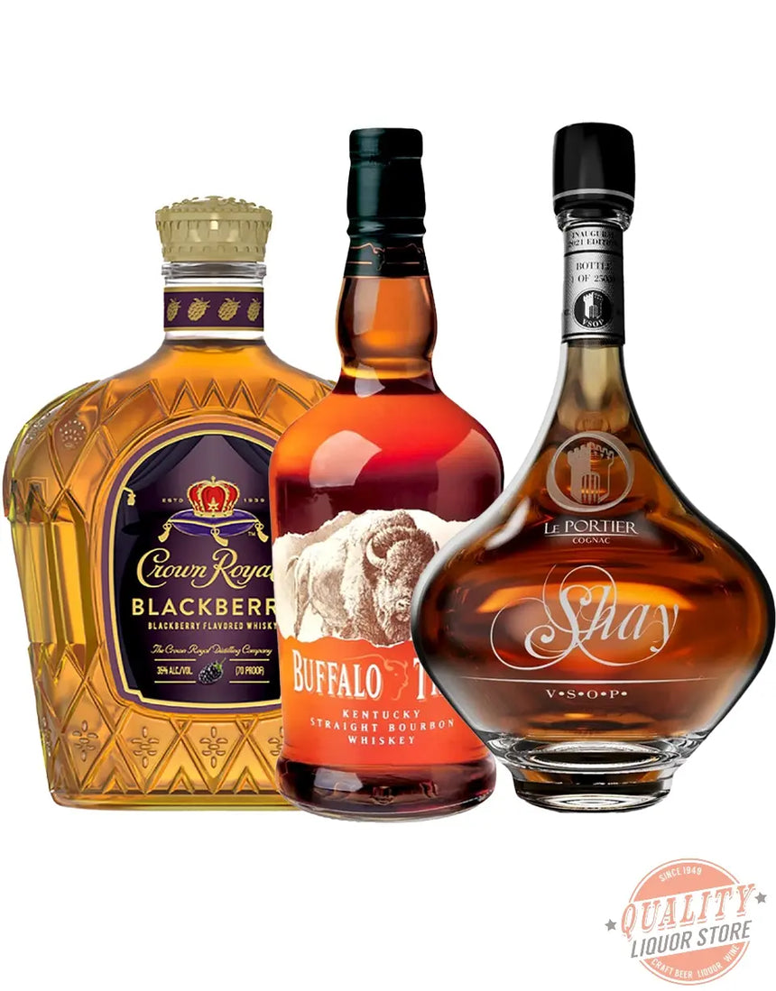 Buy Buffalo Trace, Shay VSOP & Crown Blackberry 3-Bottle Combo