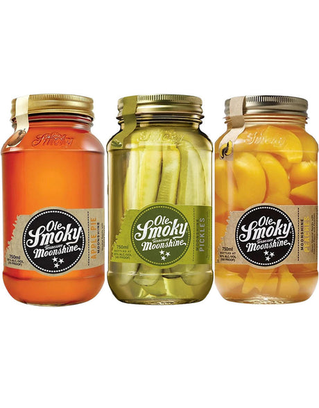 Ole Smoky Apple Pie + Pickles + Peaches Moonshine Combo - Ole Smoky