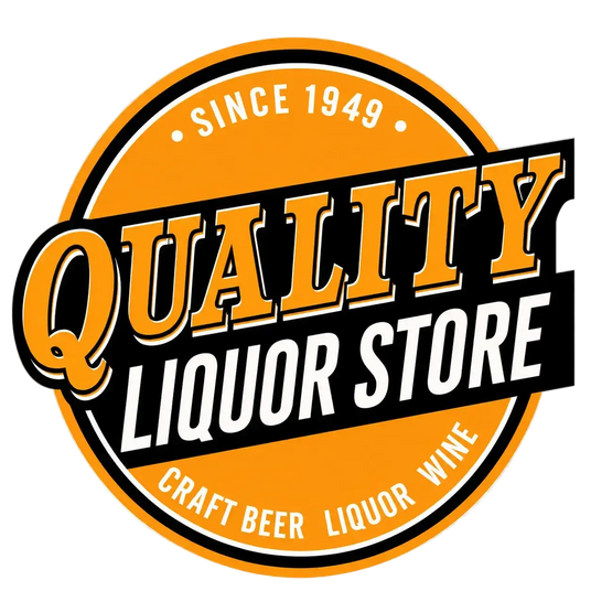 Quality Liquor Store logo featuring a vintage orange badge with Since 1949 text