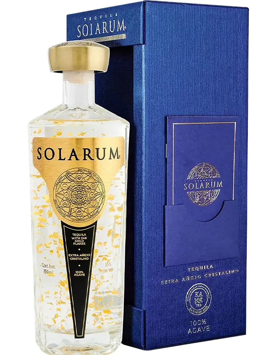 Solarum Extra Añejo Cristalino Tequila with 24K Gold