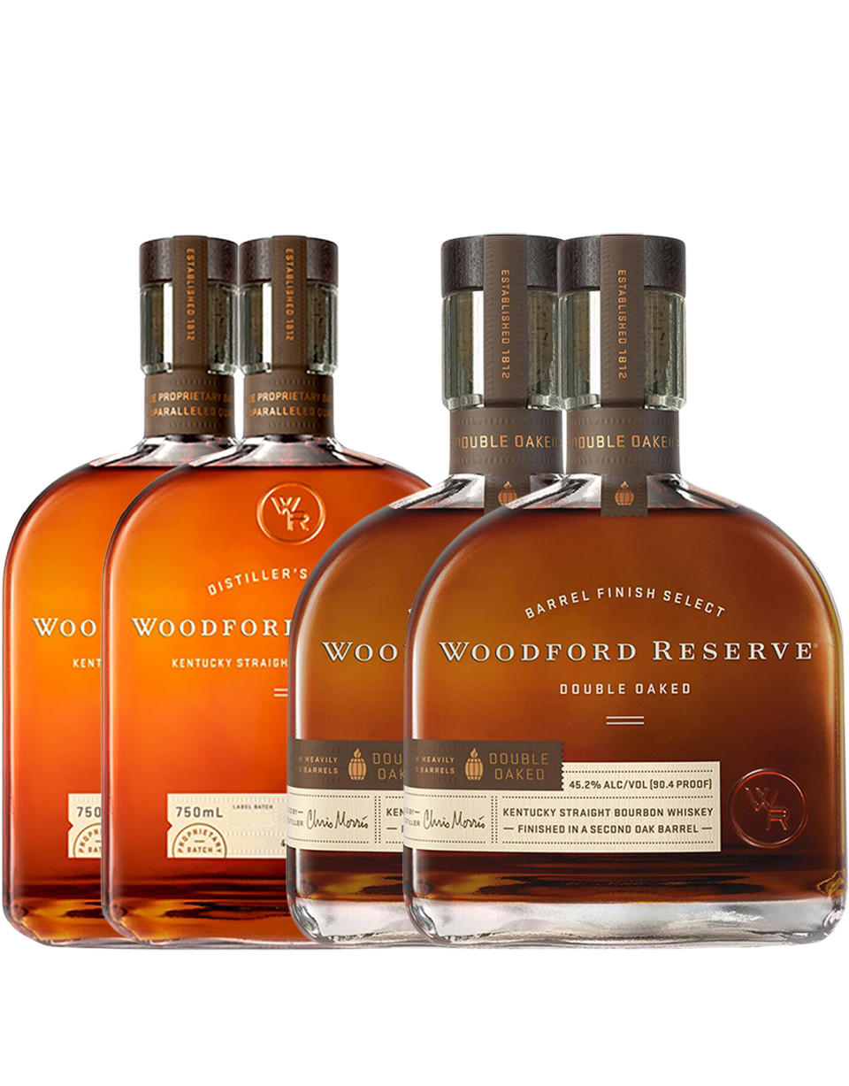 Woodford Reserve Double Oaked and Bourbon 4-Pack Combo 