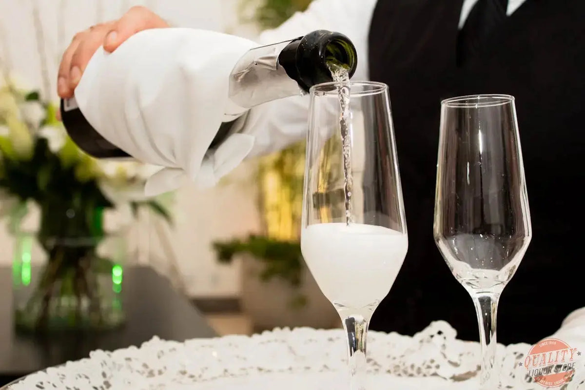 Whiskey glasses prepared for a wedding toast
