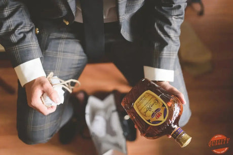 Whiskey bottle prepared as a professional corporate gift