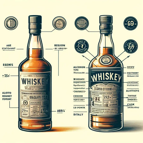 Whiskey label showing age statement and proof details