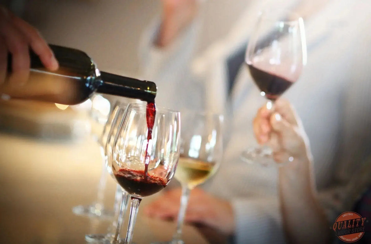 Wine service prepared for a formal corporate gala