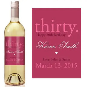 30th Birthday Wine Label iCustomLabel