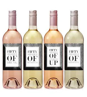 50 Shades Drunk Wine Label Set iCustomLabel