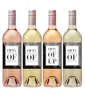 50 Shades Drunk Wine Label Set iCustomLabel