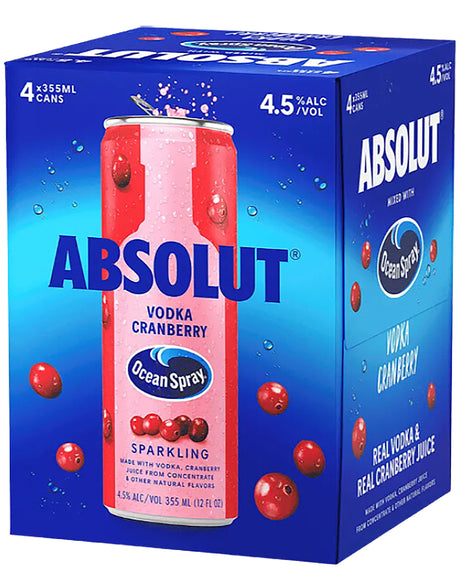 Buy Absolut Ocean Spray Cranberry 4pk