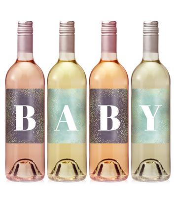 Baby Green Wine Label Set