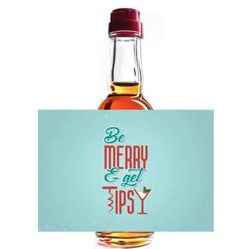 Be Merry Get Tipsy Mini Liquor Label iCustomLabel
