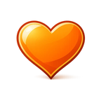 Orange heart shape on a white background