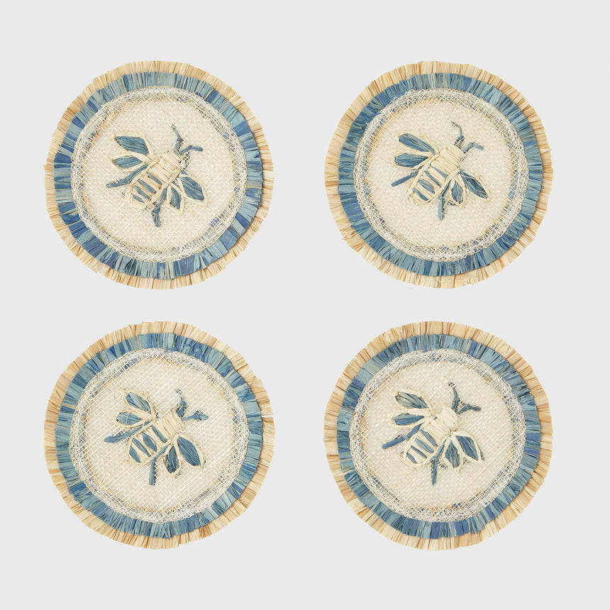 Bee straw coasters