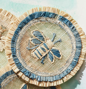 Bee straw coasters Joanna Buchanan