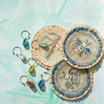 Bee straw coasters Joanna Buchanan