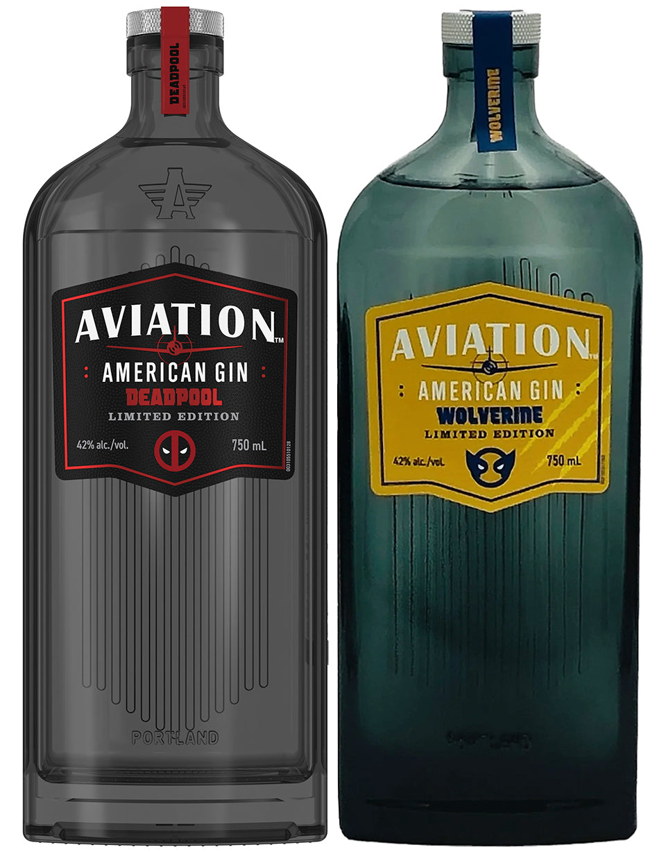 Lote de 2 botellas de Deadpool y Wolverine de Aviation Gin