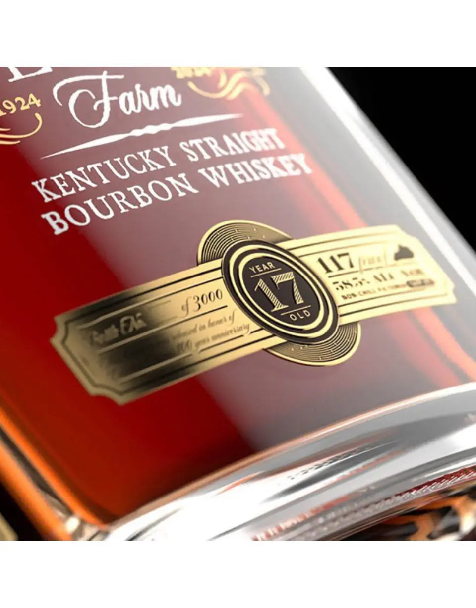 Kentucky Straight Bourbon Whiskey label with gold and red design