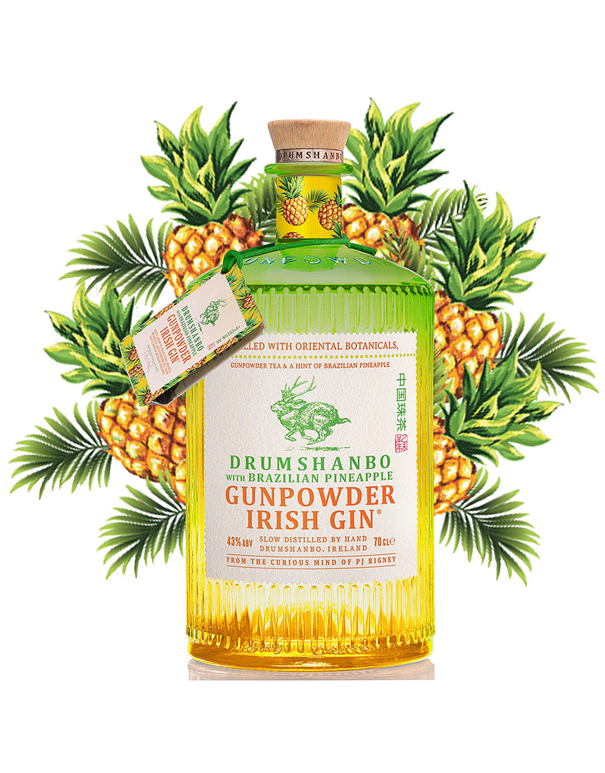 Ginebra irlandesa Gunpowder de Drumshanbo con piña brasileña