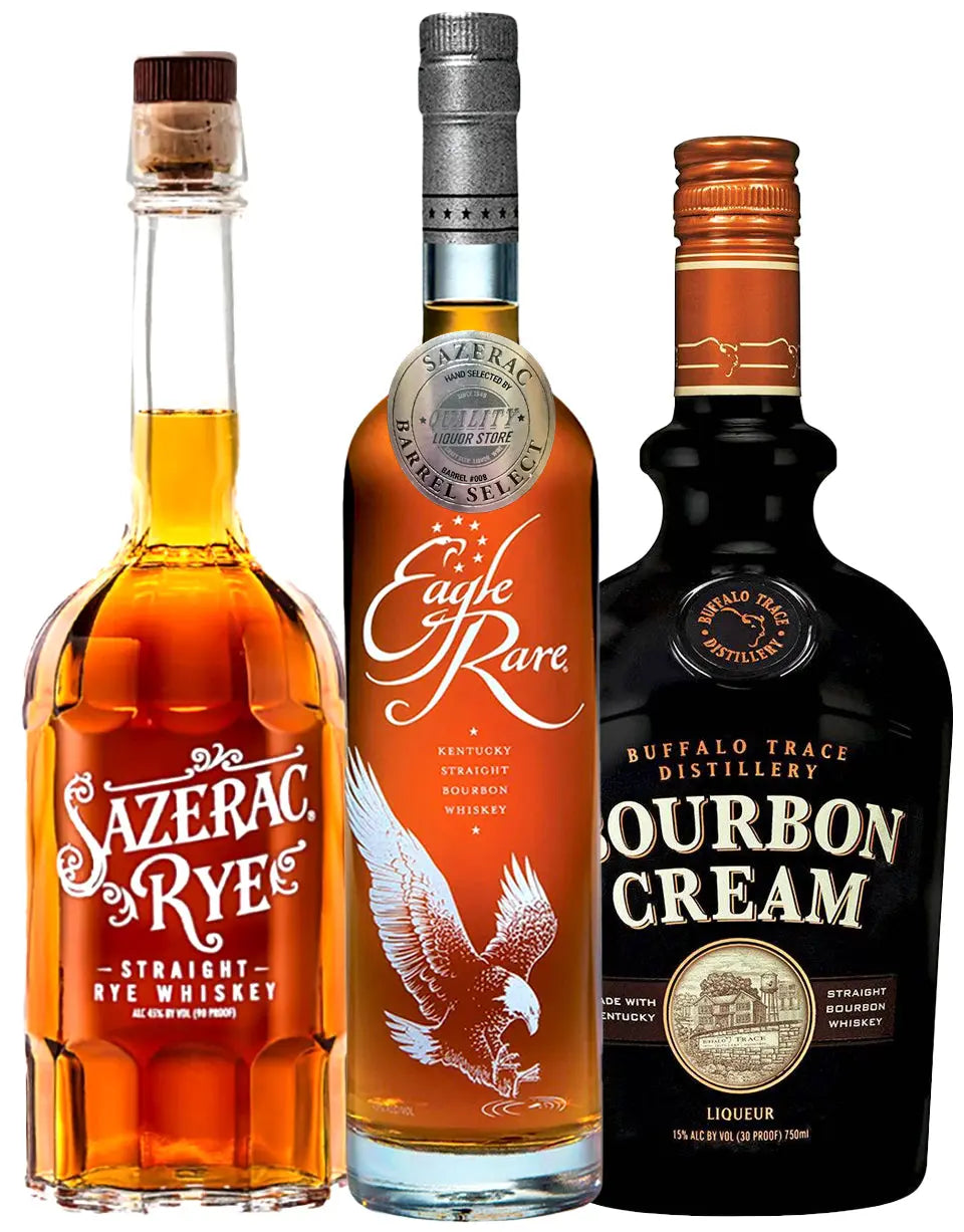 Eagle Rare 10 Yr QLS Barrel Select, Sazerac, Buffalo Trace Cream 3Pack