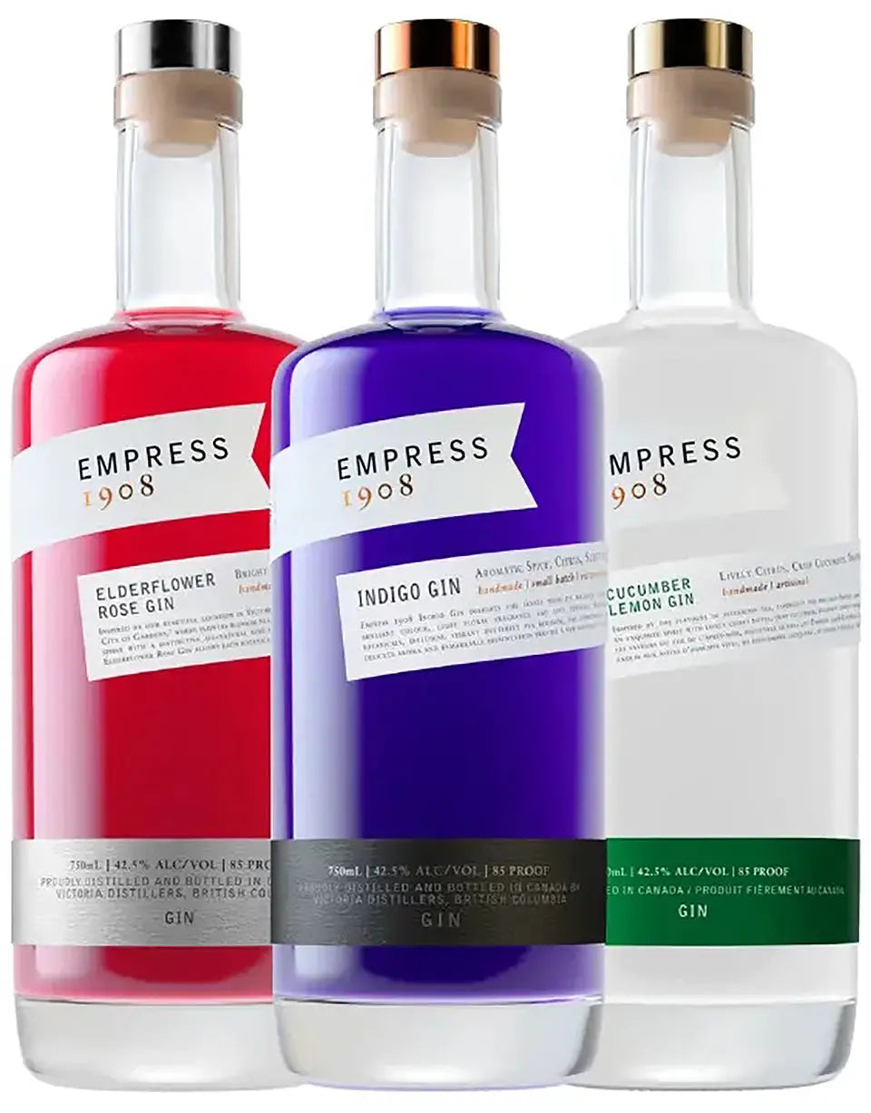 Empress 1908 Gin Collection 3-Pack (Indigo / Cucumber / Elderflower) Empress 1908 Gin Collection 3-Pack (Indigo / Cucumber / Elderflower)