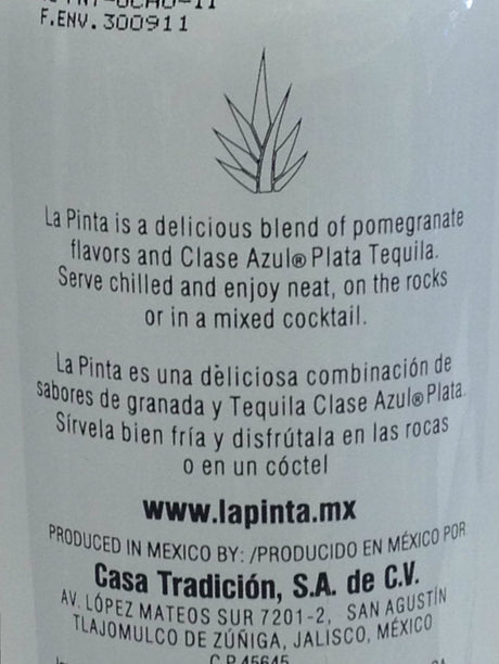 La Pinta Pomegranate Liqueur - Clase Azul Tequila