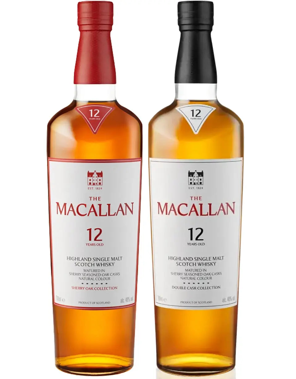 The Macallan 12 Year Sherry Oak & Double Cask Scotch Whisky Bundle