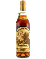 Bottle of Pappy Van Winkle's Family Reserve bourbon whiskey on a white background