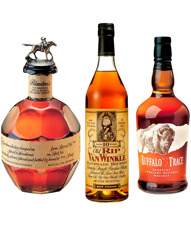 Pappy Van Winkle 10 Year, Blanton's & Buffalo Trace Bourbon 3-Pack Bundle