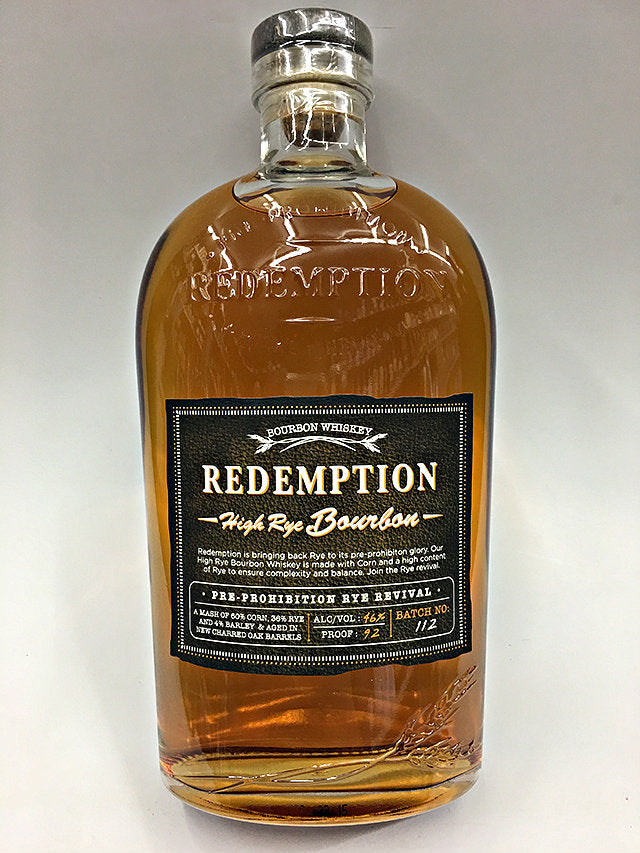 Product Detail  Redemption High Rye Bourbon Whiskey 92 Proof