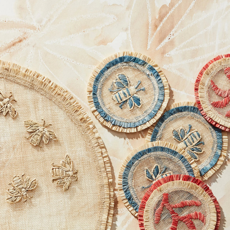Bee straw coasters Joanna Buchanan