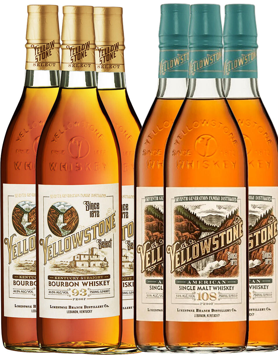 Compre paquete de 6 whisky Yellowstone Bourbon y Single Malt Tienda